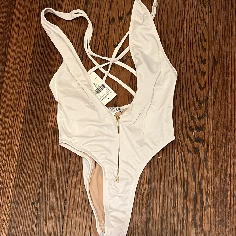 Fashion Nova White One Piece Swimsuit